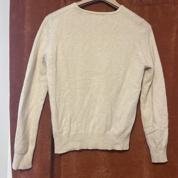 100% Cashmere Sweater Valerie Steven’s Cream Color - Picture 3 of 7
